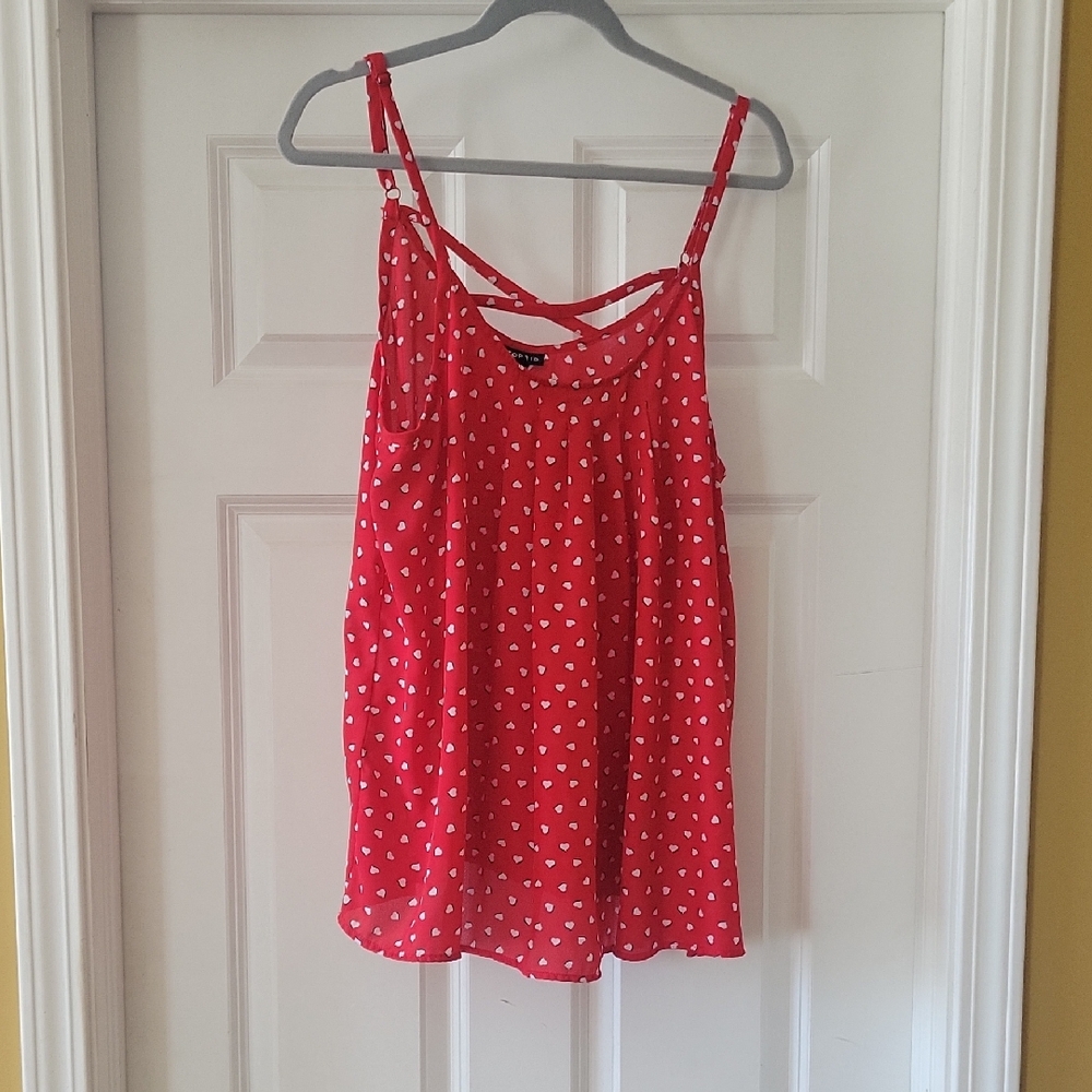 Red Polka Dot Women's Top